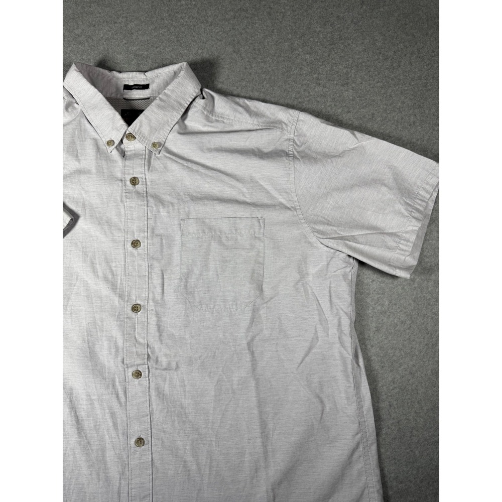 Lot of 2 Eddie Bauer Button Down Shirts Men 2XL Green Plaid Gray Good Short Slv - Picture 12 of 16